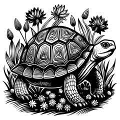 turtle printable black color vector