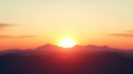 Obraz premium Gleaming sunshine at the horizon, warm light stretching across the tranquil landscape, illuminating the day ahead.
