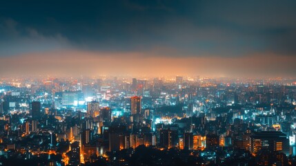 Obraz premium Calming Nightscape with Gentle City Tones