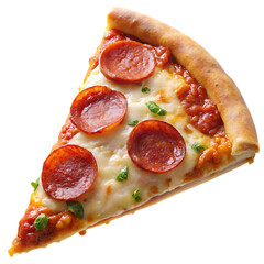 Pepperoni Pizza Slice with Melted Cheese and Oregano