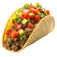 Soft Taco with Ground Beef, Cheese, and Fresh Salsa