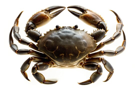 Silhouette of Edible Crab cancer pagurus against White Background