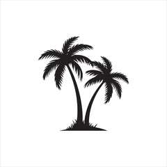 Tropical Palm Tree Silhouette Clip Art