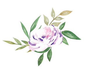 Watercolor Bouquet of Flowers Botanical 