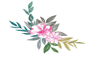 Bouquet of Flowers Botanical Watercolor