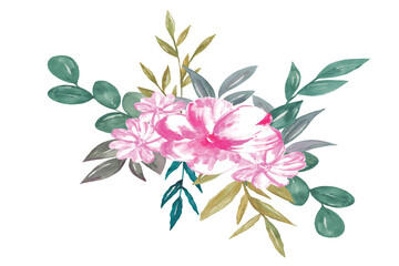 Bouquet of Flowers Botanical Watercolor