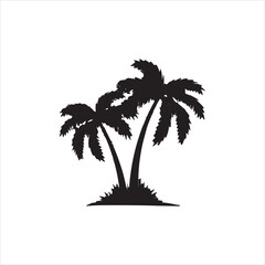 Tropical Palm Tree Silhouette Clip Art