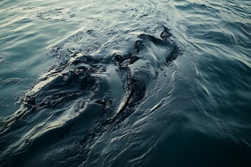 Oil slick on the surface of water.