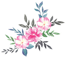 Fototapeta premium Bouquet of Flowers Botanical Watercolor