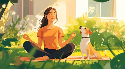 dog yoga,generated by AI