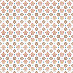Vintage Floral Seamless Pattern - Brown Flower Motif