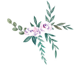 Bouquet of Flowers Botanical Watercolor