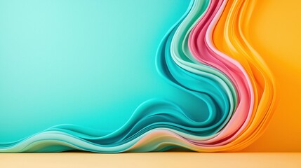 Ethereal Swirling Noise Patterns on Turquoise-Yellow Gradient