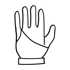 hand in glove isolated