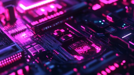 Obraz premium Futuristic 3D Design with High Contrast and Bright Lights