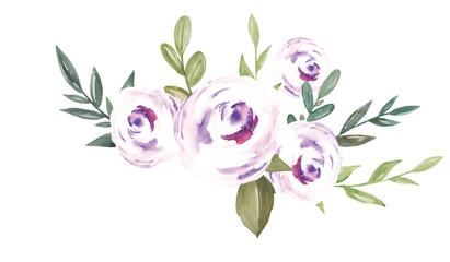 Watercolor Bouquet of Flowers Botanical 