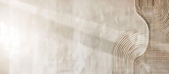 A white wall with a pattern of lines and a shadow on it