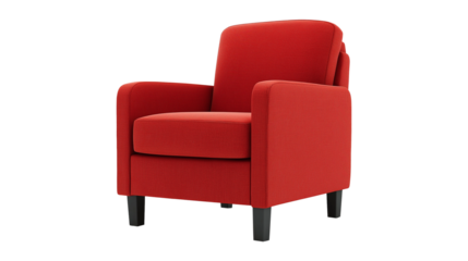 Red cinema chair isolated on white background
