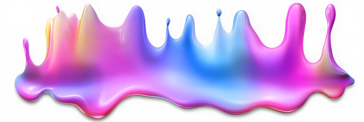 Fototapeta premium Dripping rainbow slime liquid isolated on a white isolated background. Rainbow slime splash 