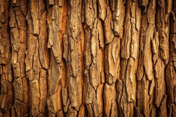 Obraz premium Textured plank background of hickory bark wood