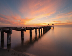 Fototapeta premium Pier at Sunset.