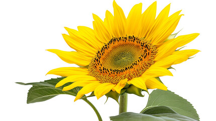 Obraz premium Russian sunflower isolated on a white background