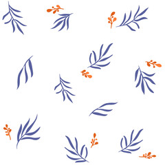 Fototapeta premium leaves seamless pattern. Hand drawn outline design for fabric and card. Luxury minimal style wallpaper with botanical leaves.
