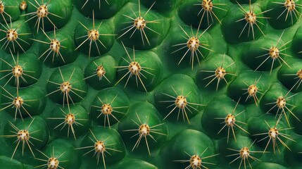 Obraz premium Close-Up of Green Cactus with Sharp Spines