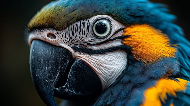 Close up of parrot face