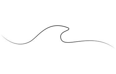 One single line simple ocean wave drawing. Sea wave continuous line drawing vector illustration,