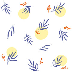 Abstract outlined leaves seamless pattern. Hand drawn outline design for fabric and card. Luxury minimal style wallpaper with botanical leaves.