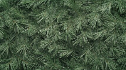 Green Pine Needles Close-up Texture Background