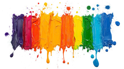 Splash from rainbow colors paint isolated on a white background
