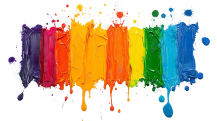Splash from rainbow colors paint isolated on a white background