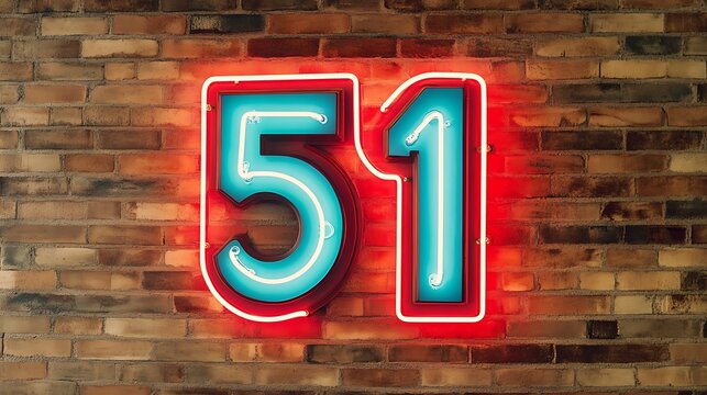 Vintage Neon Sign for 51st Birthday Celebration