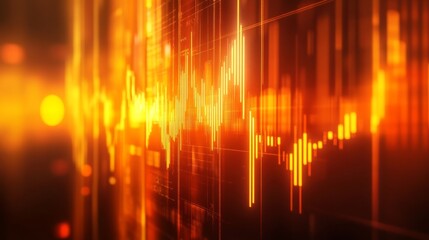 Vibrant 3D Financial Chart in Bright Business Setting