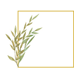 Frame Bouquet of Flowers Botanical Watercolor