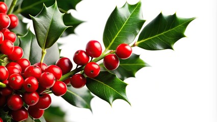 Silhouette of inkberry holly branch with berries