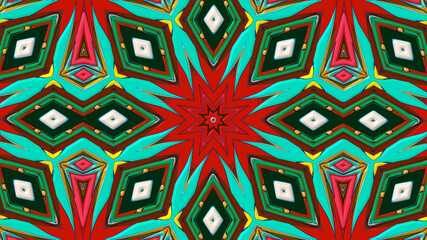 Abstract colorful psychedelic mandala kaleidoscope background pattern for a summer music festival
