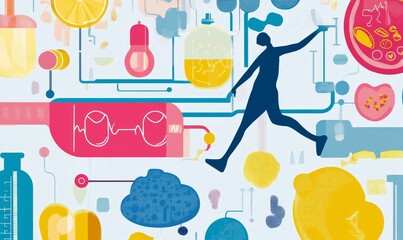 Abstract illustration with a silhouette of a person.