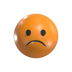 Frowning Face Expression 3D Emoticon Icon