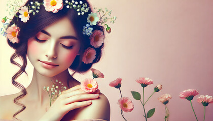 Fototapeta premium Floral Peace, Generative Ai