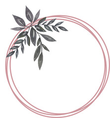 Frame Bouquet of Flowers Botanical Watercolor