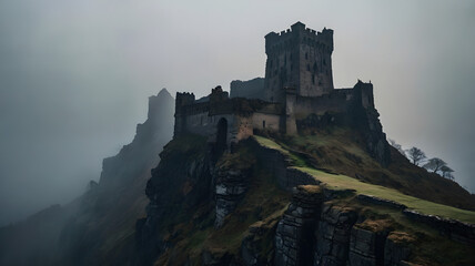 Fototapeta premium castle on the hill, ai generated