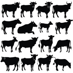 farm animals silhouettes
