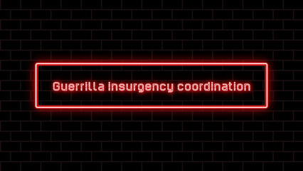 Guerrilla insurgency coordination のネオン文字