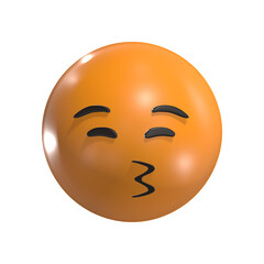 Kissing Face With Smiling Eyes 3D Emoticon Icon