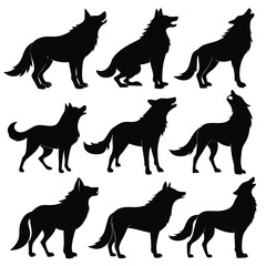 Obraz premium set of dog silhouettes