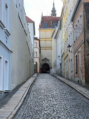 The narrow streets of G&ouml;rlitz showcase its historical charm with cobbled lanes, colorful facades, and stunning cityscapes that evoke a timeless atmosphere.