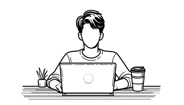 recommend clip art: person working on laptop